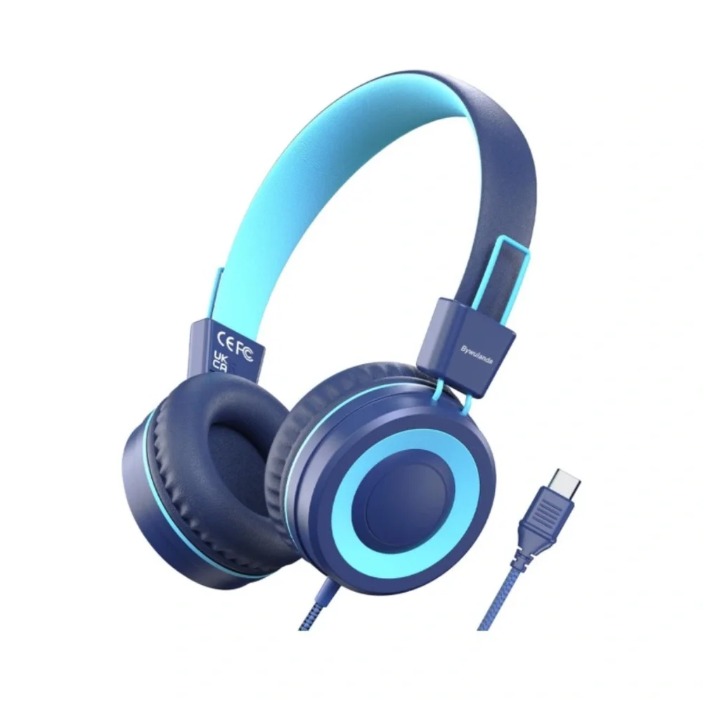 NEW USB Type C Kids Foldable Lightweight On-Ear Headphones